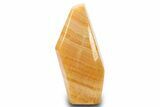 Polished Orange, Free-Form Honeycomb Calcite - Utah #283203-1